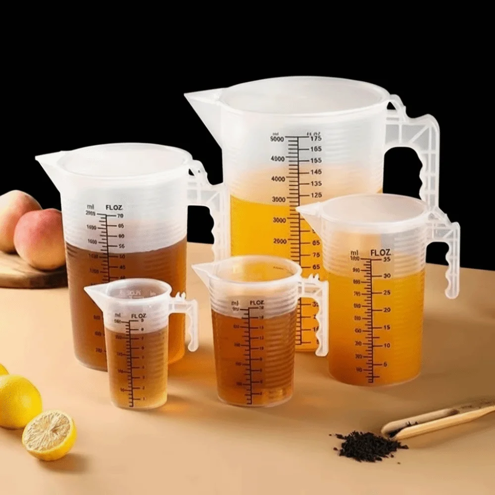 100/250/500/1000/2000/5000ML Measuring Cup with Scale with Lid Large Capacity Liquid Container Thickened Clear