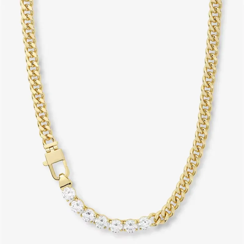 LiHong 925 Sterling Silber Bestseller Herren- und Damen-Halsketten 14k Vergoldete Zirkon-Halsketten – Detail 2