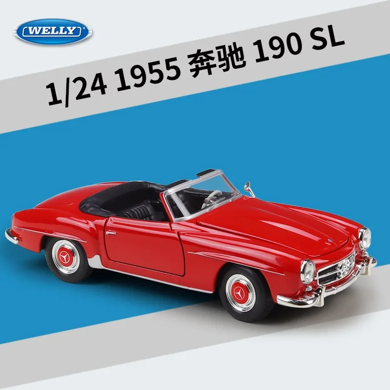 

WELLY 1:24 Benz 1955 190 SL Simulation Alloy Car Model - Suitable for Children's Toys and Collections