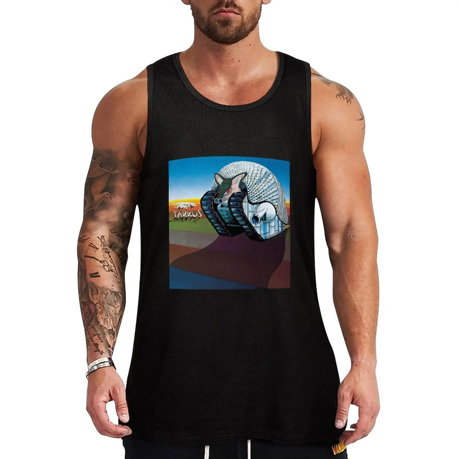 

Emerson Lake and Palmer - Tarkus Tank Top sports clothes for men plain t-shirt Men's fitness t-shirt Man clothes for gym