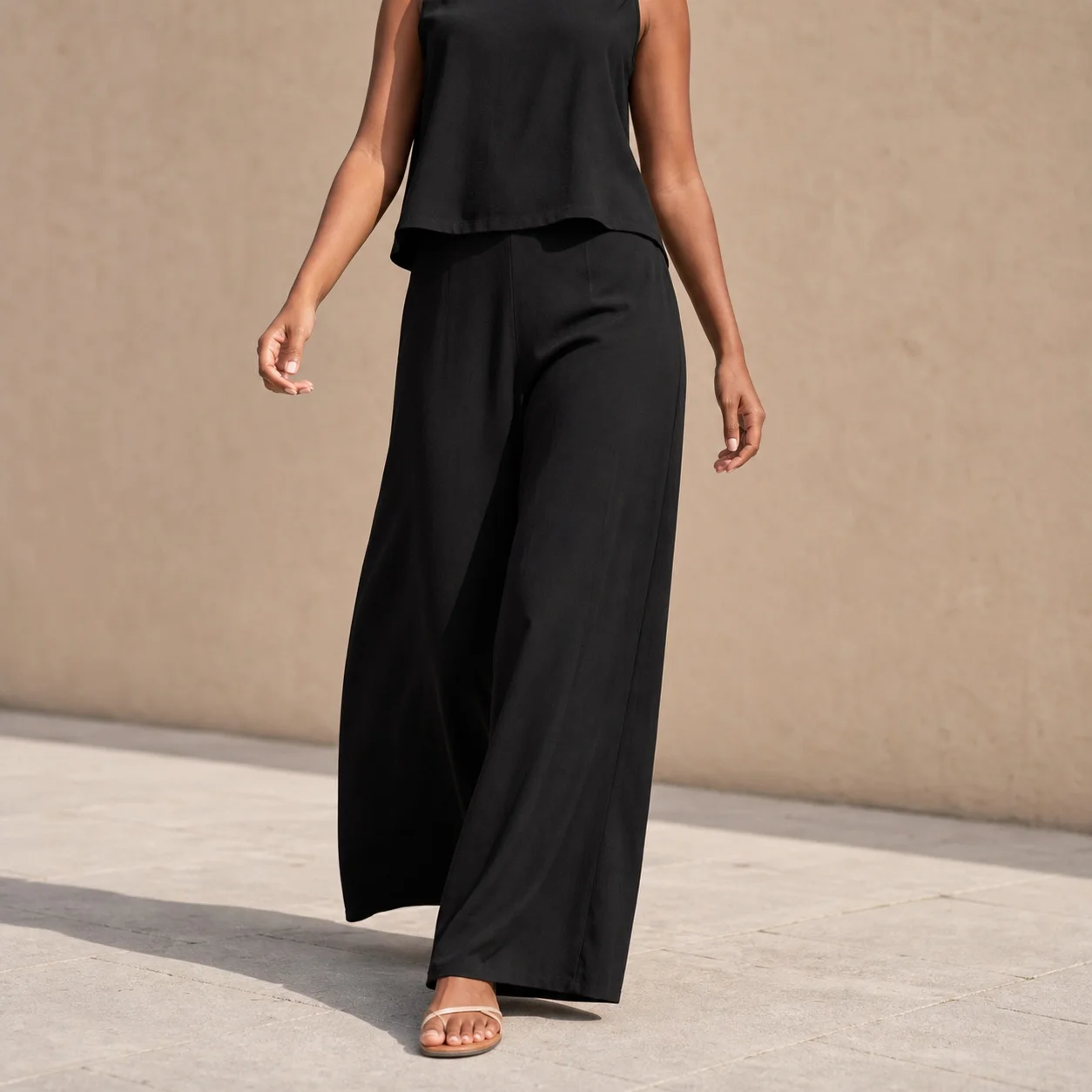 Women's Summer Sleeveless Solid Color Cotton Top and Long Pants Two Piece Matching Set Streetwear Women Sets Woman 2 Pieces