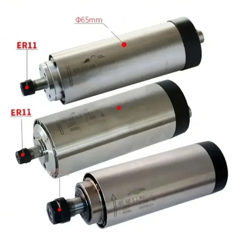 800W 1500W 2200W CNC Spindle Motor 220V Air Cooled Milling Machine Z Axis Shaft 1.5KW 2.2KW 65/80mm Diameter ER11 Collet Chuck