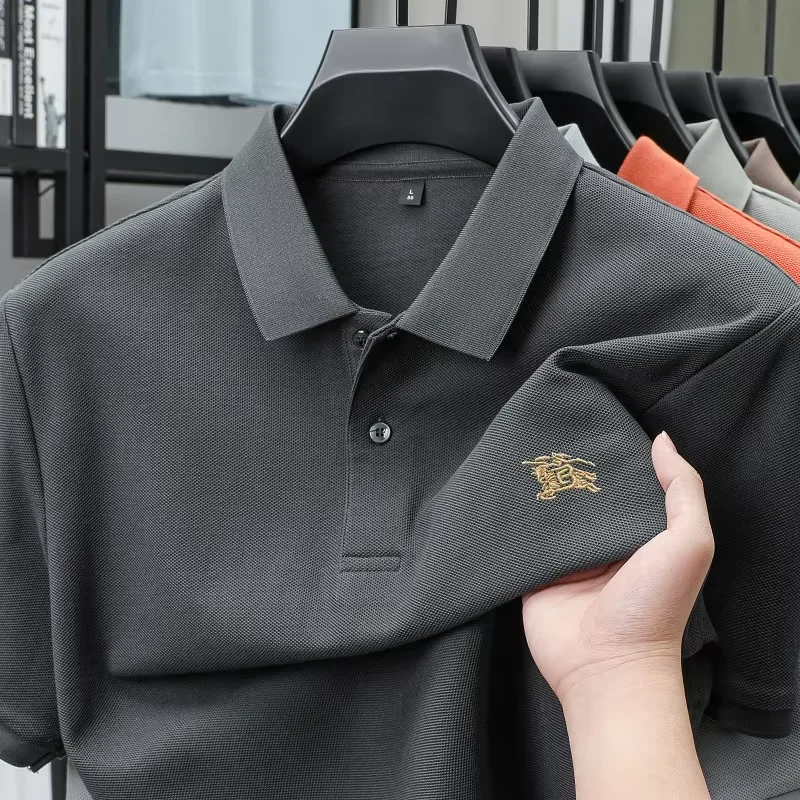 100% القطن قصير الأكمام قميص بولو الصيف الراقية مصمم الأزياء العلامة التجارية warhorse المطرزة تي شيرت عارضة بول ملابس رجالية