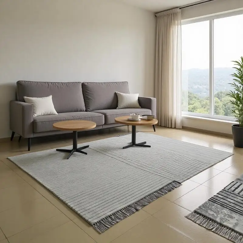 

Living room carpet coffee table bedroom carpet modern simple plaid hanging ear wind study clothes