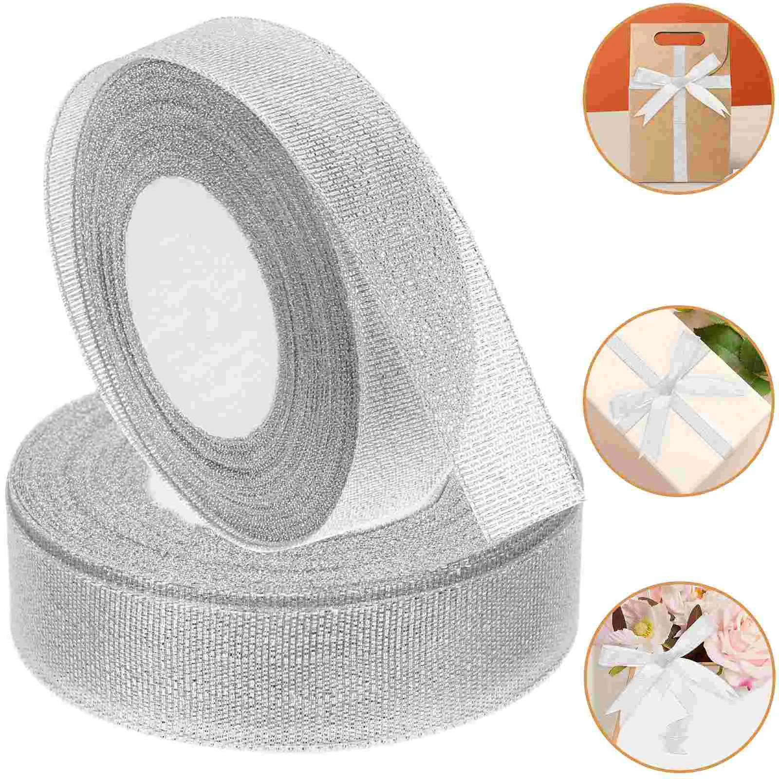 2 Rolls Packaging Ribbon Wear-resistant Craft Gift Accessory for Christmas Tree Package Festival Present Gifts Bow Tie