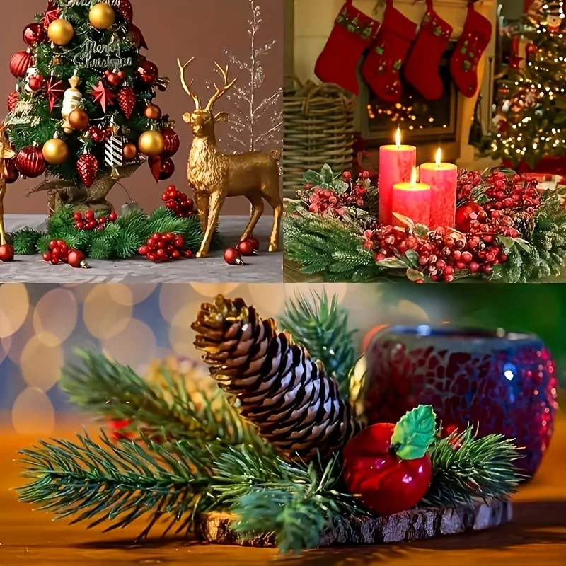 30 قطعة من فروع الصنوبر الاصطناعي إبر واقعية تشبه التنوب الدائمة لعطلة عيد الميلاد وديكور حفلات المنزل والحديقة #6