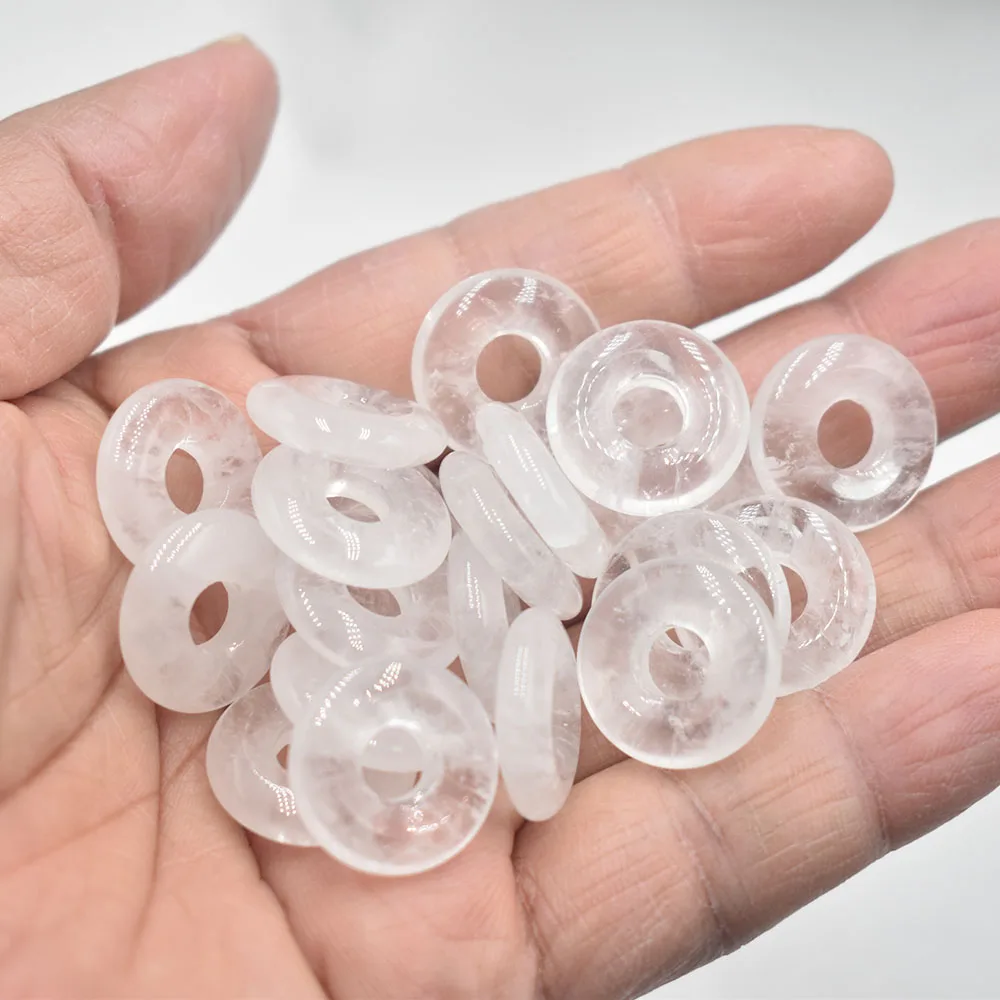 Modische, hochwertige, sortierte Naturstein-Gogo-Donut-Anhänger, Perlen 18mm für Schmuckherstellung, Großhandel 12 Stück/Los, kostenlos. – Detail 16