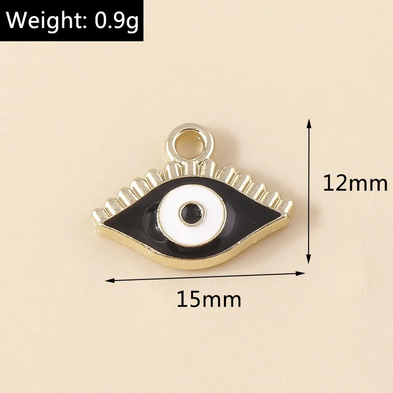 Leslie 10 Stück Türkische Augen-Anhänger, Emaille Hamsa Hand und Böser Blick Anhänger, Verbinder für Ohrringe, Armbänder, Halsketten, DIY Schmuck – Detail 12