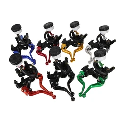 Universal CNC Motorcycle Adjustable Clutch Brake Master Cylinder Reservoir Levers Kit for Yamaha Kawasaki 7/8