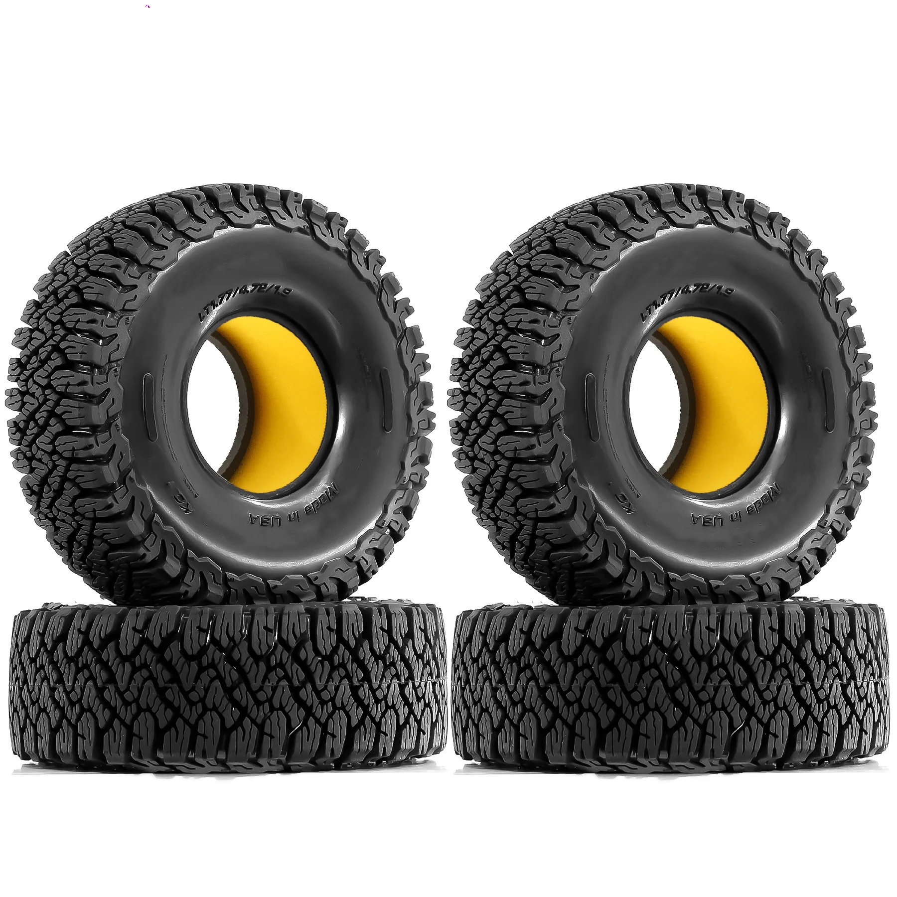 

4PCS Ultra soft sponge Inserts and 1.9 Tires for 1/10 RC Crawler Axial SCX10 II III Traxxas TRX4 Tamiya CC01 D90