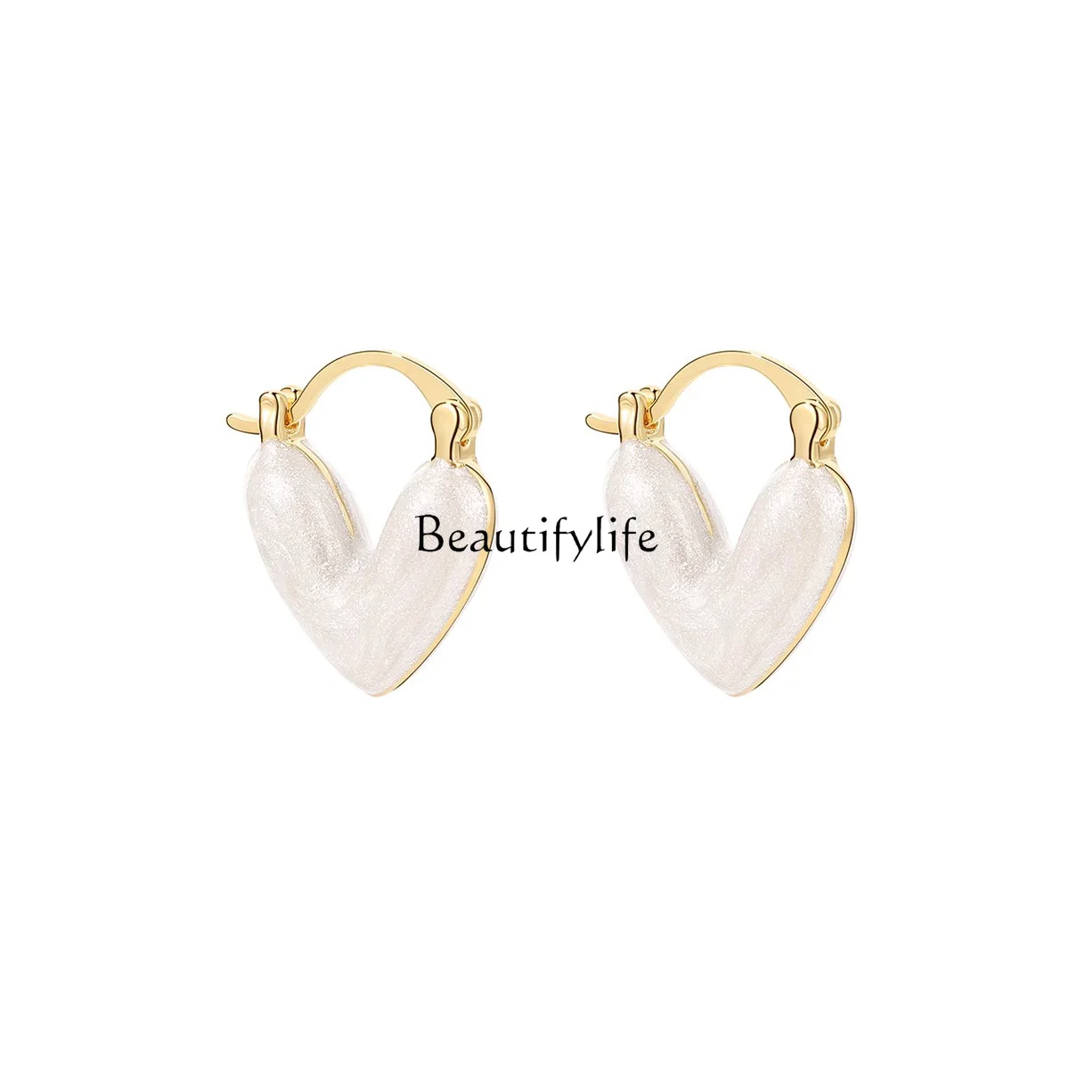 

Love Heart Shape Earrings Women's High-Grade Earrings Special-Interest Design Light Luxury Temperament