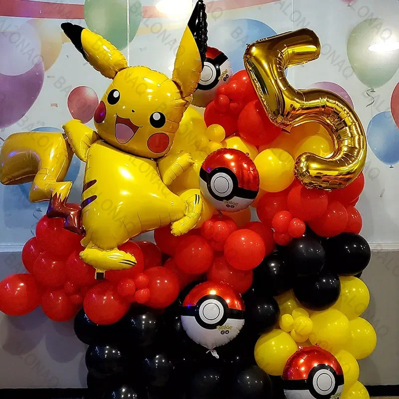 Pokemon Cartoon Aluminum Film Balloon Pikachu Action Figures Charizard Squirtle Cute Model Balloon Decorate Party Supplies Gifts