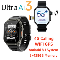 Microwear Ultra Ai3 Smart Watch S9 Ultra 180° Rotating Camera Google Play GPS WIFI Amoled HD Display 4G Calling Smartwatch Men