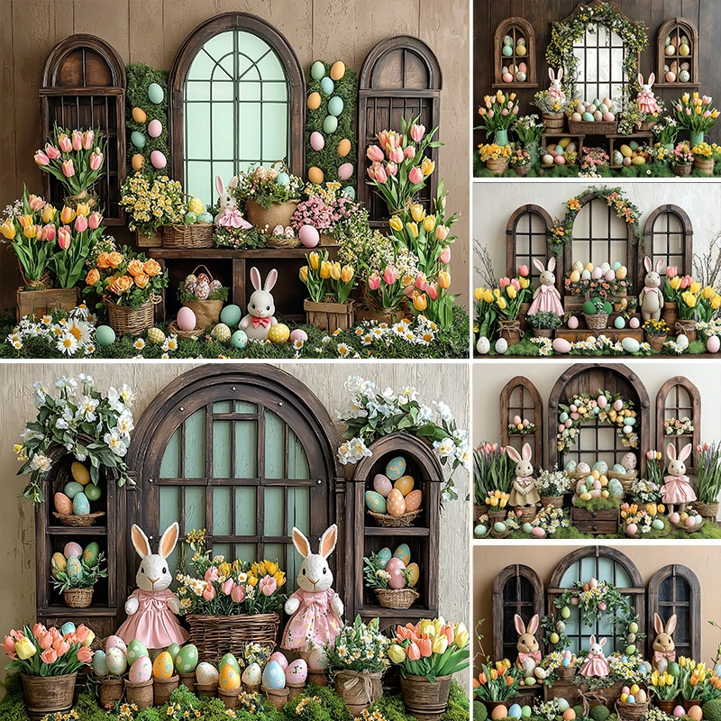 

LS Photography Background Spring Easter Arch Boho Flower Eggs Children Birthday Party Portrait Decor Backdrop Photo Studio