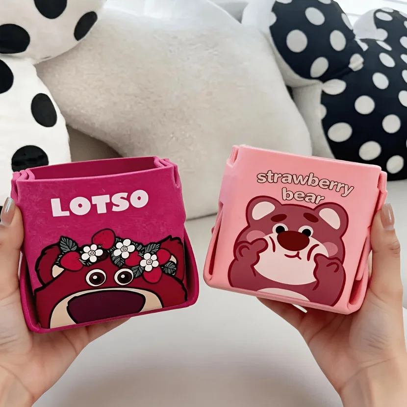 Value Pack 1pc Disney Cartoon Lotso Bear Themed Foldable Desktop Stationery Organizer, Cosmetic Storage Box, Perfect As a Gift view 4
