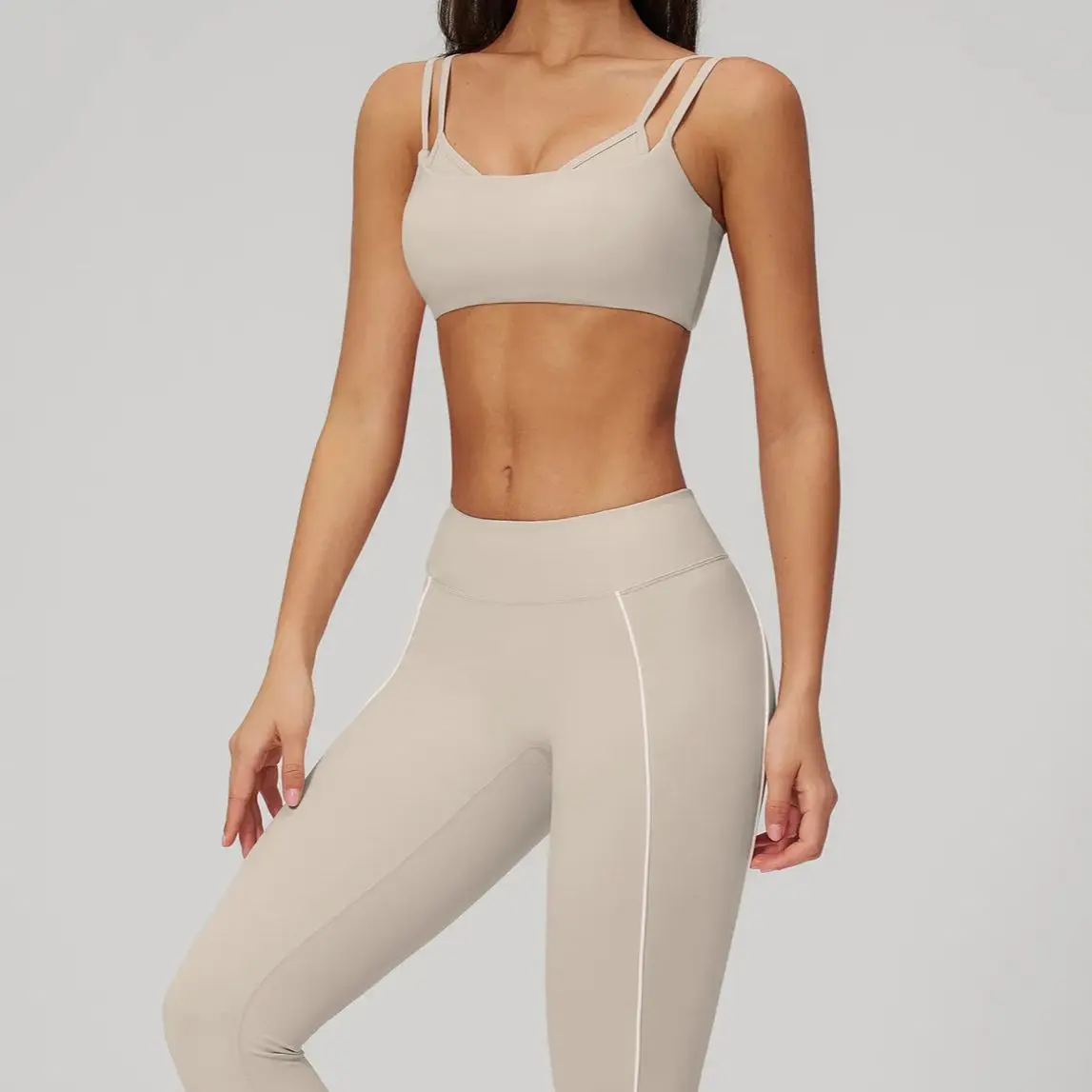 

Ningyu 2PCS Yoga Suit Women Push Up Gym Workout Tracksuit High Waist Leggings Sexy Shockproof Bra Sport Set Fitness Running Suit