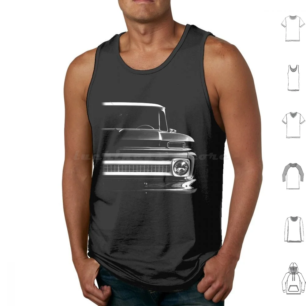 1965 Suburban Panel-Black Shirt Tank Tops Vest Sleeveless Chevy 3100 Pickup Bel Air Vintage Truck Impala Classic Car Cars