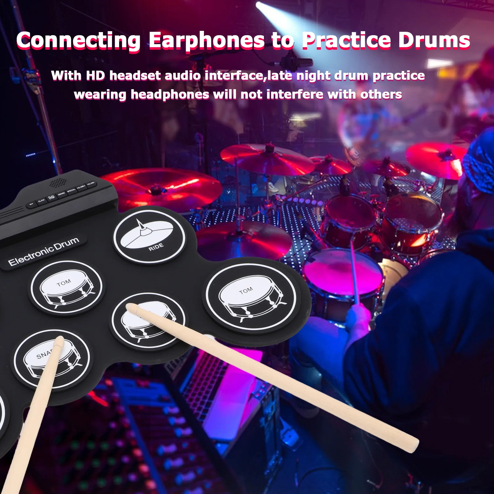 Portable Electronic Drum Roll  - đánh giá và giá Electronic Drum Set Roll Up