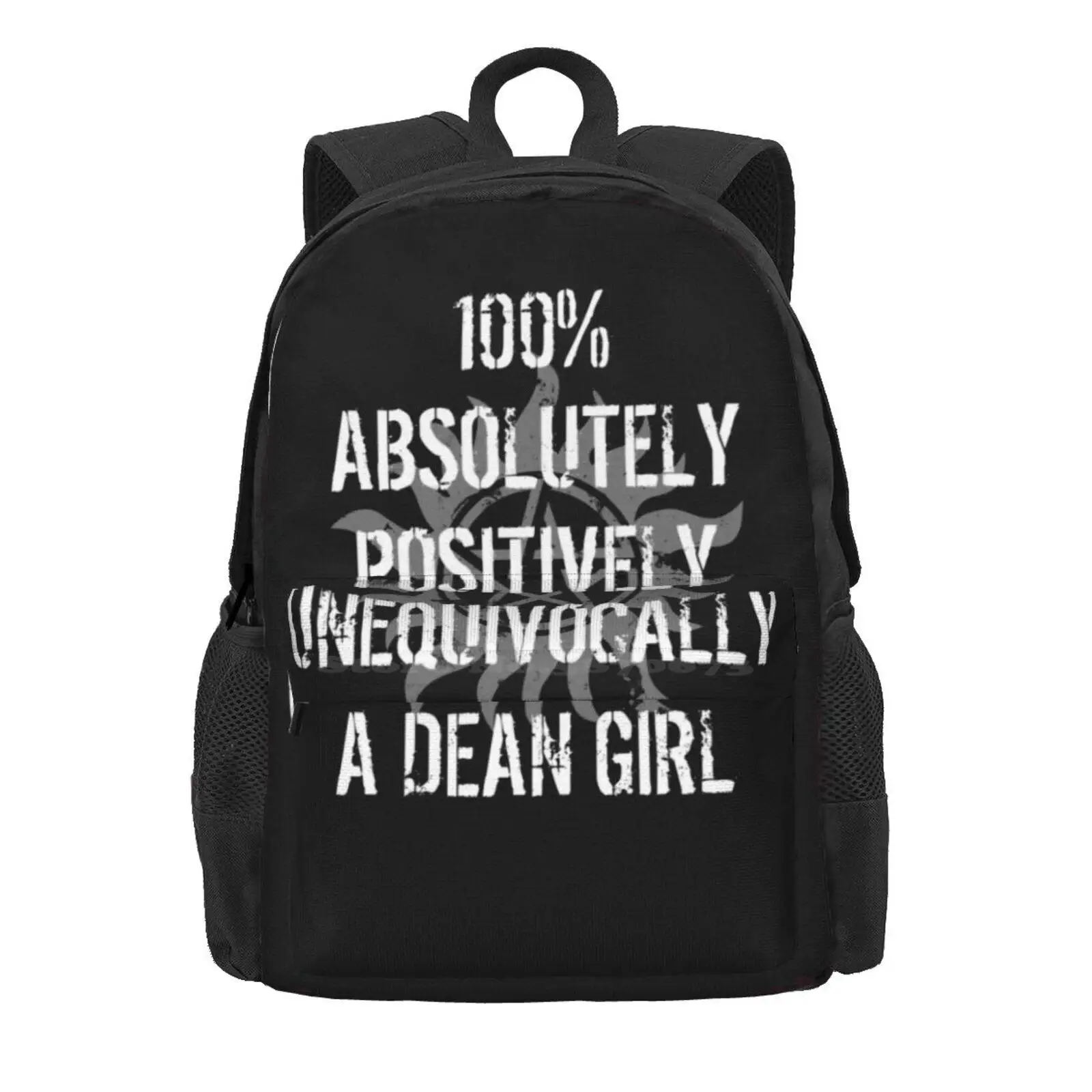 Supernatural Dean Girl Hot Sale Schoolbag Backpack Fashion Bags Supernaturaltv Spn Team I Love Girl Funny Humorous Fandom Dean