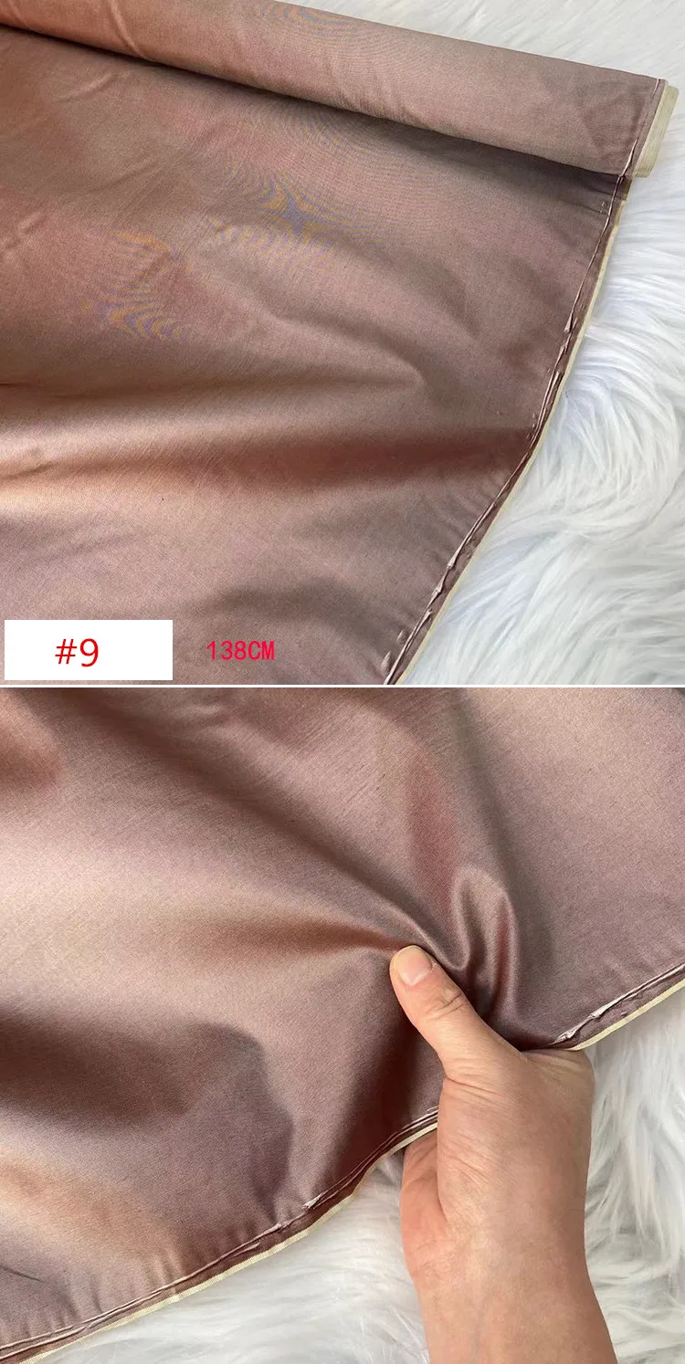 Beliebter, hochwertiger, 100 % reiner Seidenstoff, Taft, einfarbig, einfarbig, für Damen, gesunde Kleidung – Detail 6