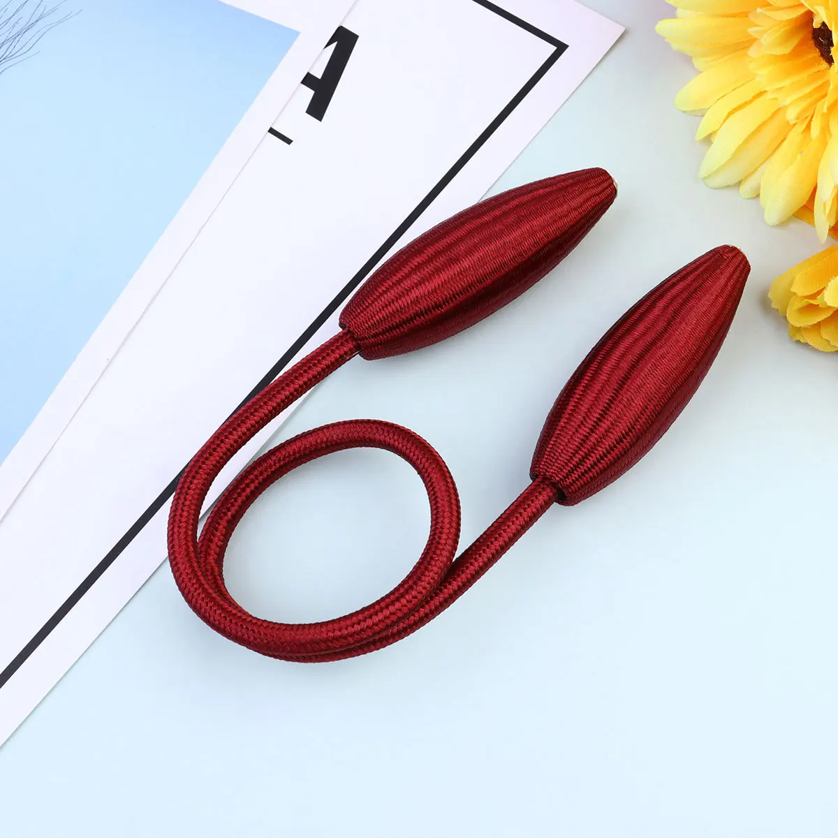 2 قطعة لكمة الحرة نافذة الستار حزام للمنزل غرفة المعيشة غرفة نوم الحمام فندق لكمة الحرة الستار حبل ديكور الأحمر #2