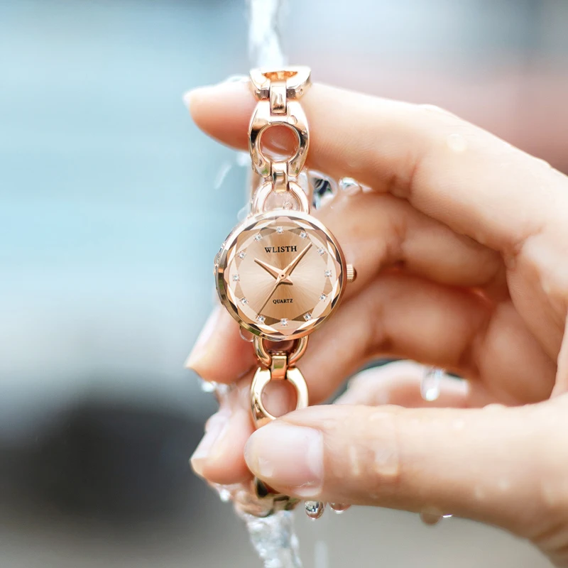WLISTH Women's Watch Fashion Round Quartz Wristwatches Small Dial Watch For Women Waterproof Watch Ladies Small Silver Clock
