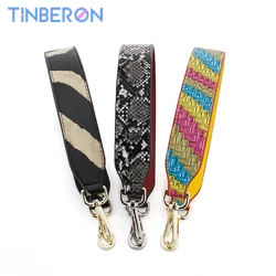 TINBERON 58CM Leather Shoulder Bag Strap Handbag Handle Short Bags Strap Replaceable Fashion Serpent Leopard Wide Shoulder Strap