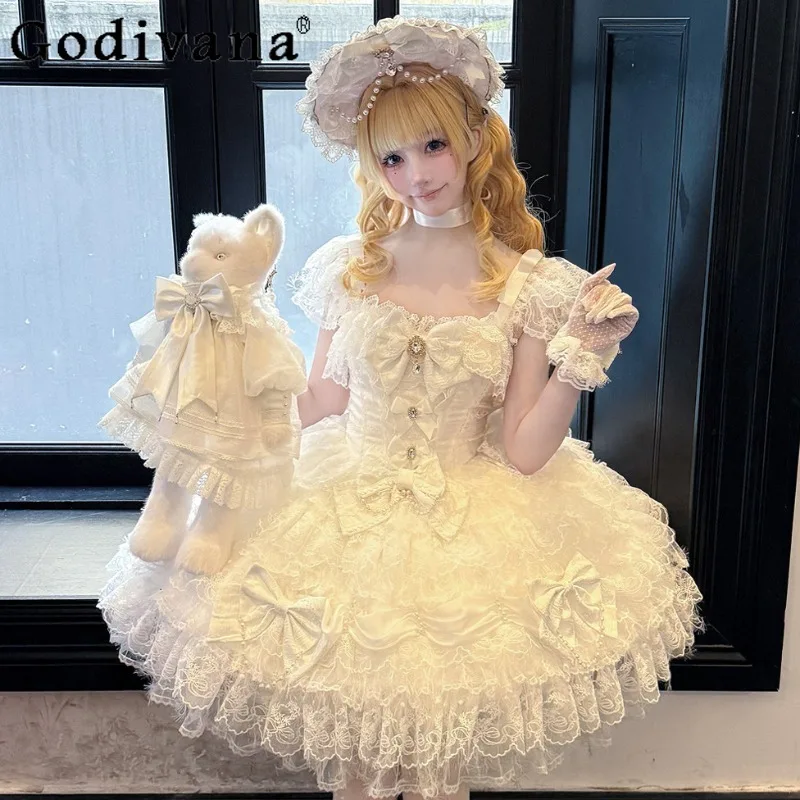

Princess Original Design Lolita Dress for Women Japanese Style Wedding Bridal JSK Strap Dress Female High Street Sweet Dress