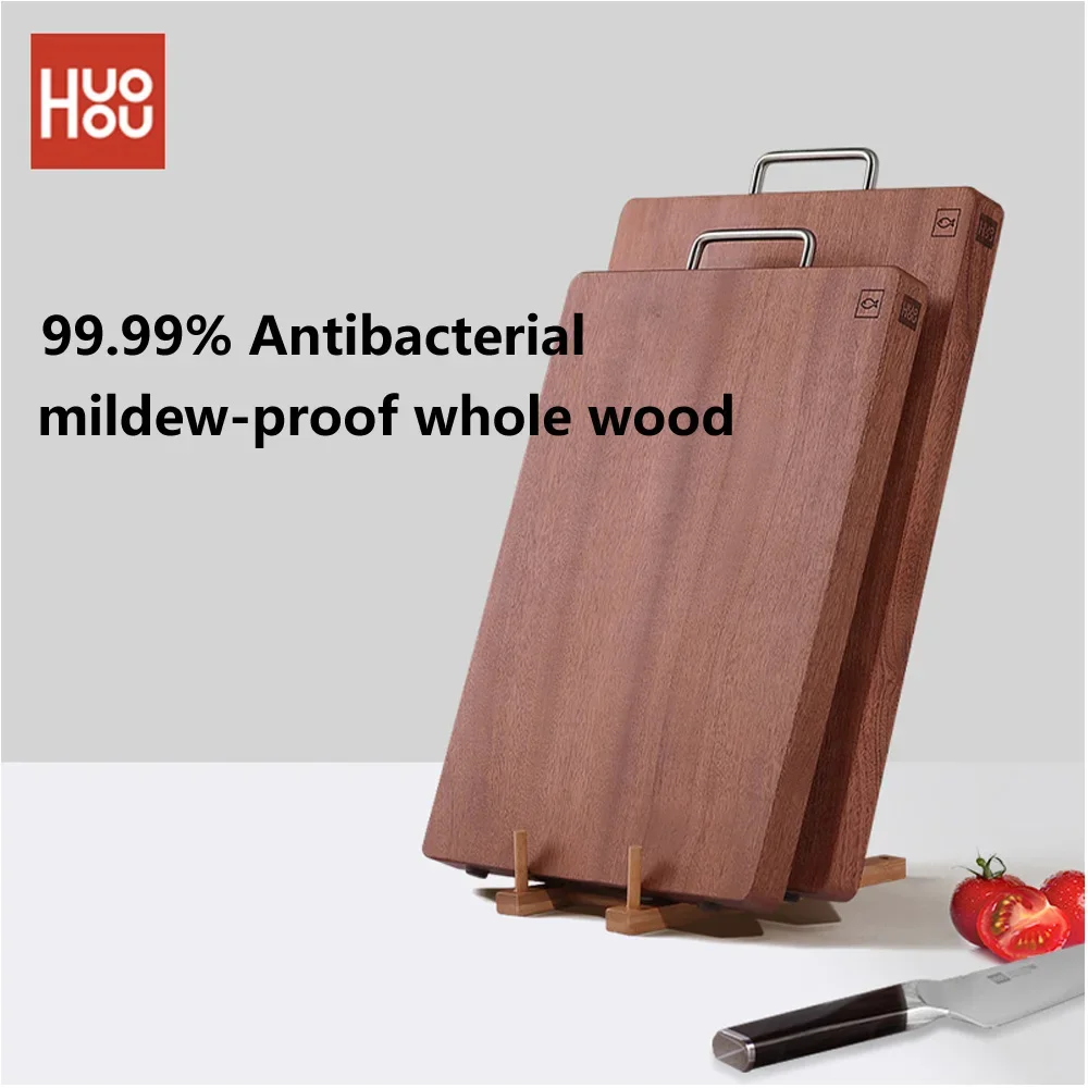 Huohou Ebony Solid Wood Mould Proof Antibacterial Whole Wood Kitchen Board Household Cutting Board, Gluing Board Bracket