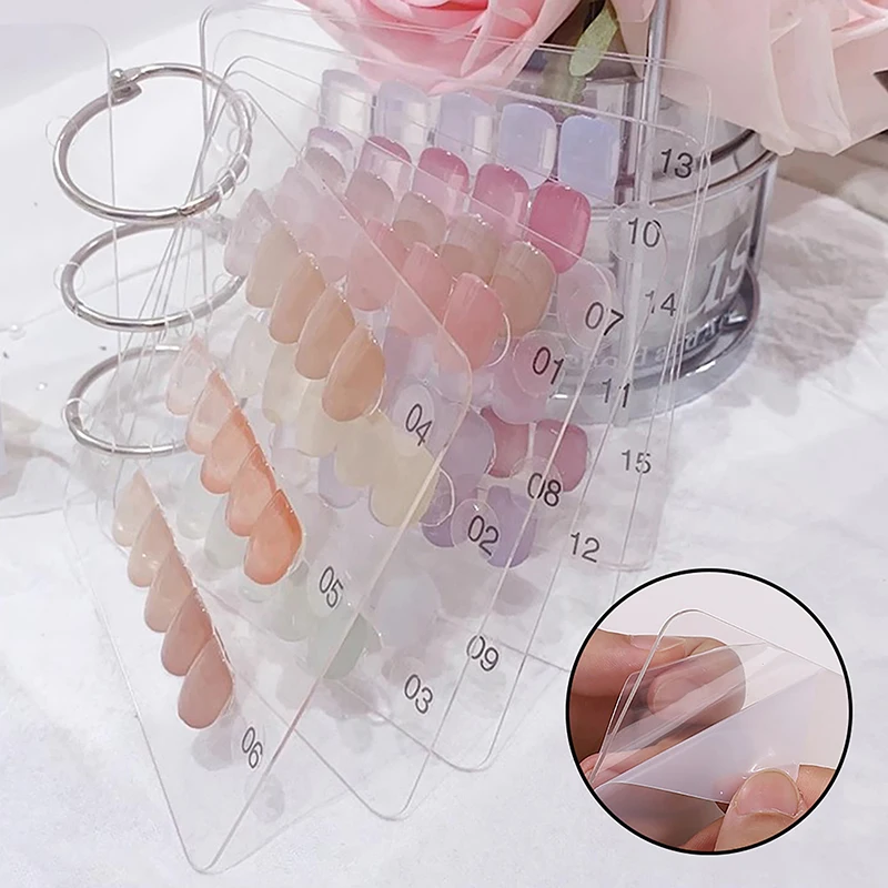 Clear Booklet Storage Nails Press On Fake Artifical False Nails Manicure Tool Nail Art Frosted Finished Nail Display Book