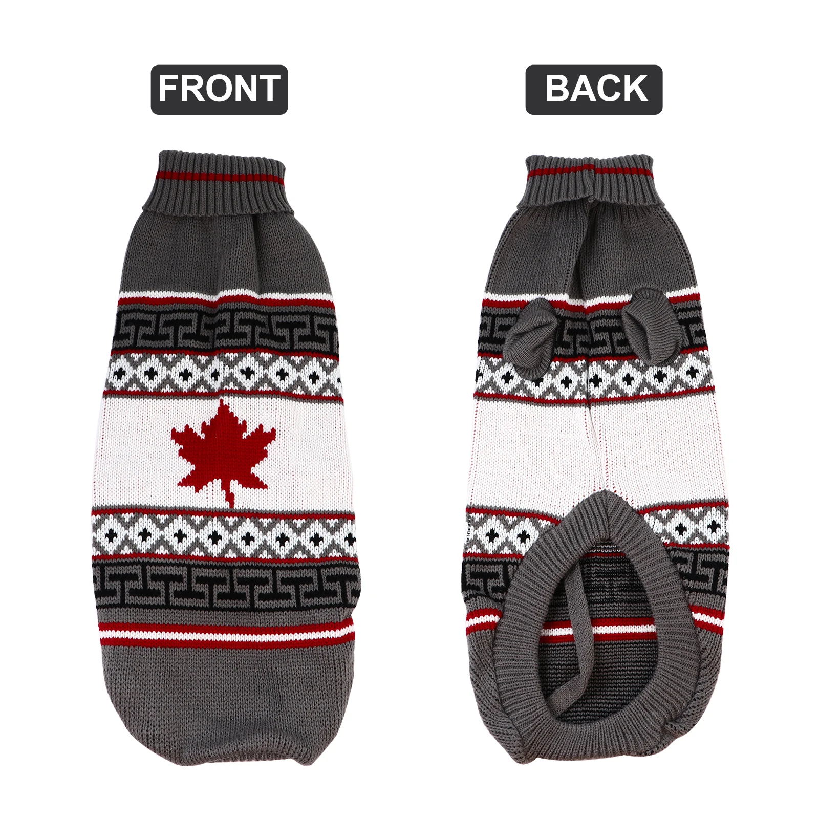 

Christmas Pet Dog Sweater Clothes Warm Festival Holiday Costume Puppy Outfit Thickened Maple Leaves Pattern Winter Warm Wear For