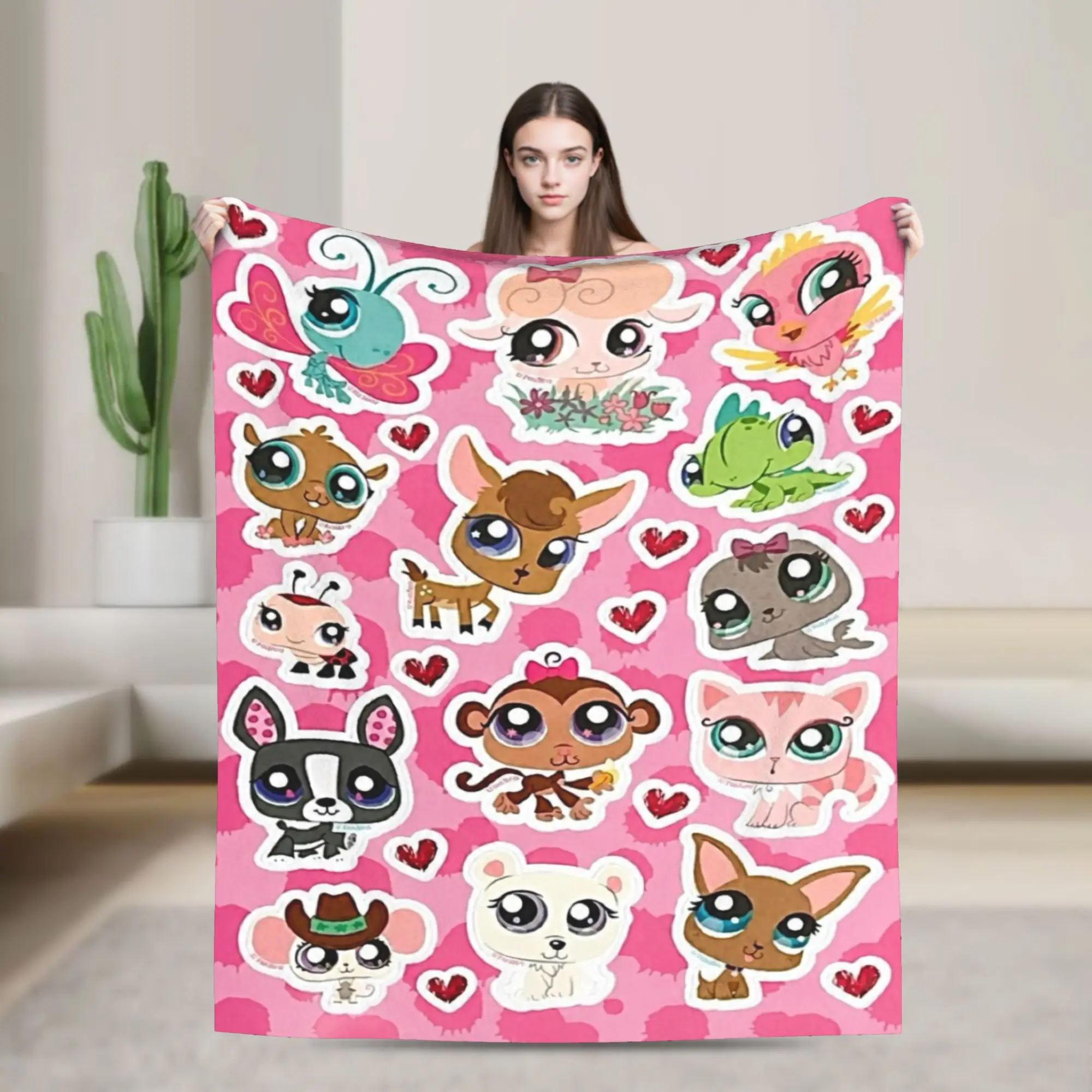 Littlests PetShop lps Accessories Blanket Lightweight Thin Fleece  Throw Blankets Relax Rug Piece