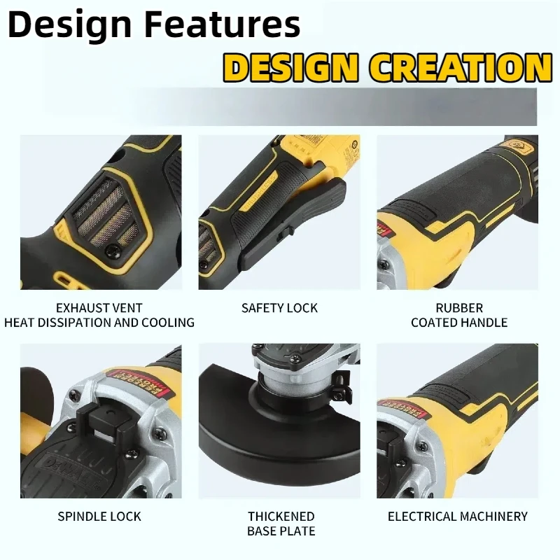 DeWALT DCG406-20V herramienta eléctrica inteligente amoladora angular inalámbrica sin escobillas de alto rendimiento para cortar y pulir herramienta eléctrica