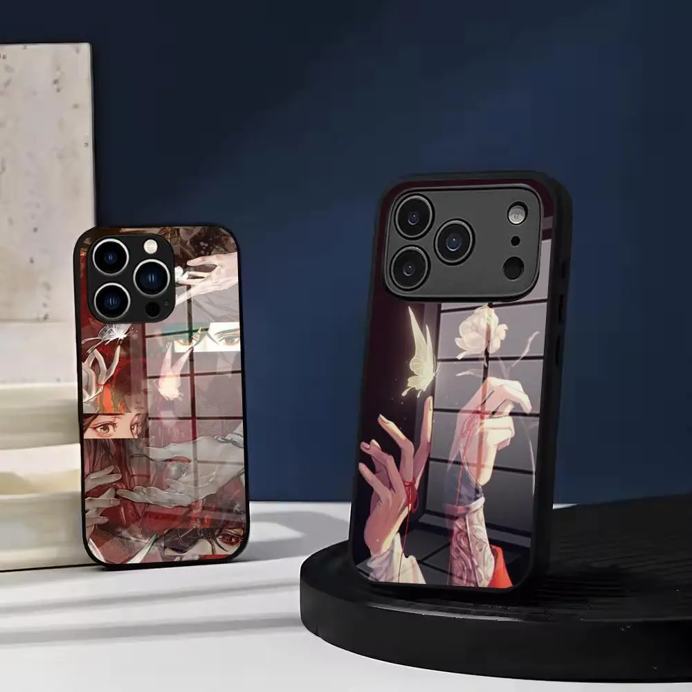 Hot anime Heaven Official's Blessing Phone Case Tempered Glass For IPhone 17 Air 16 15 Pro Max 14 13 12 Plus Samsung phone case