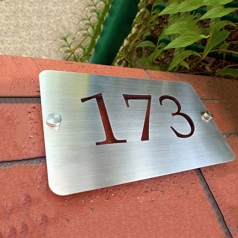 Stainless Steel Door Plates Hollow House Numbers Custom Signs Customized Outdoor Floating Street Road Garden Yard Address Board