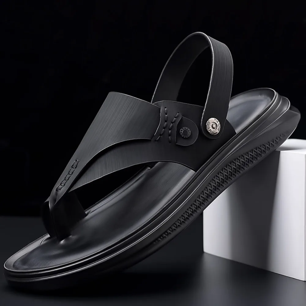 

Men's Summer New Lightweight Casual Anti-slip Soft Bottom Toe Post Sandals Breathable Beach Shoes Indoor Outdoor Slippers