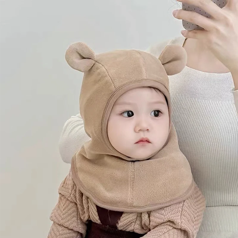 

Baby Fleece Hat Cute Bear Ear Earflap Cap Winter Keep Warm Korean Version Baby Hat Gift For Kids