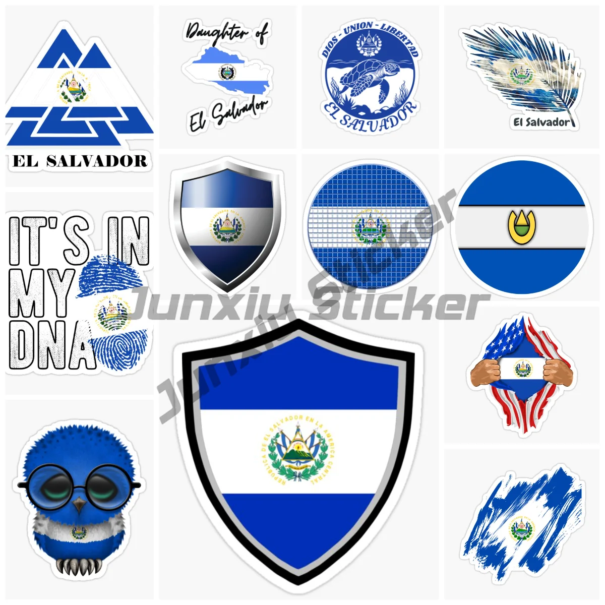 

EL SALVADOR Map Sign Flag Shield Emblem Oval Vinyl Car Bumper Window Motorcycle Helmet Sticker Decal PVC