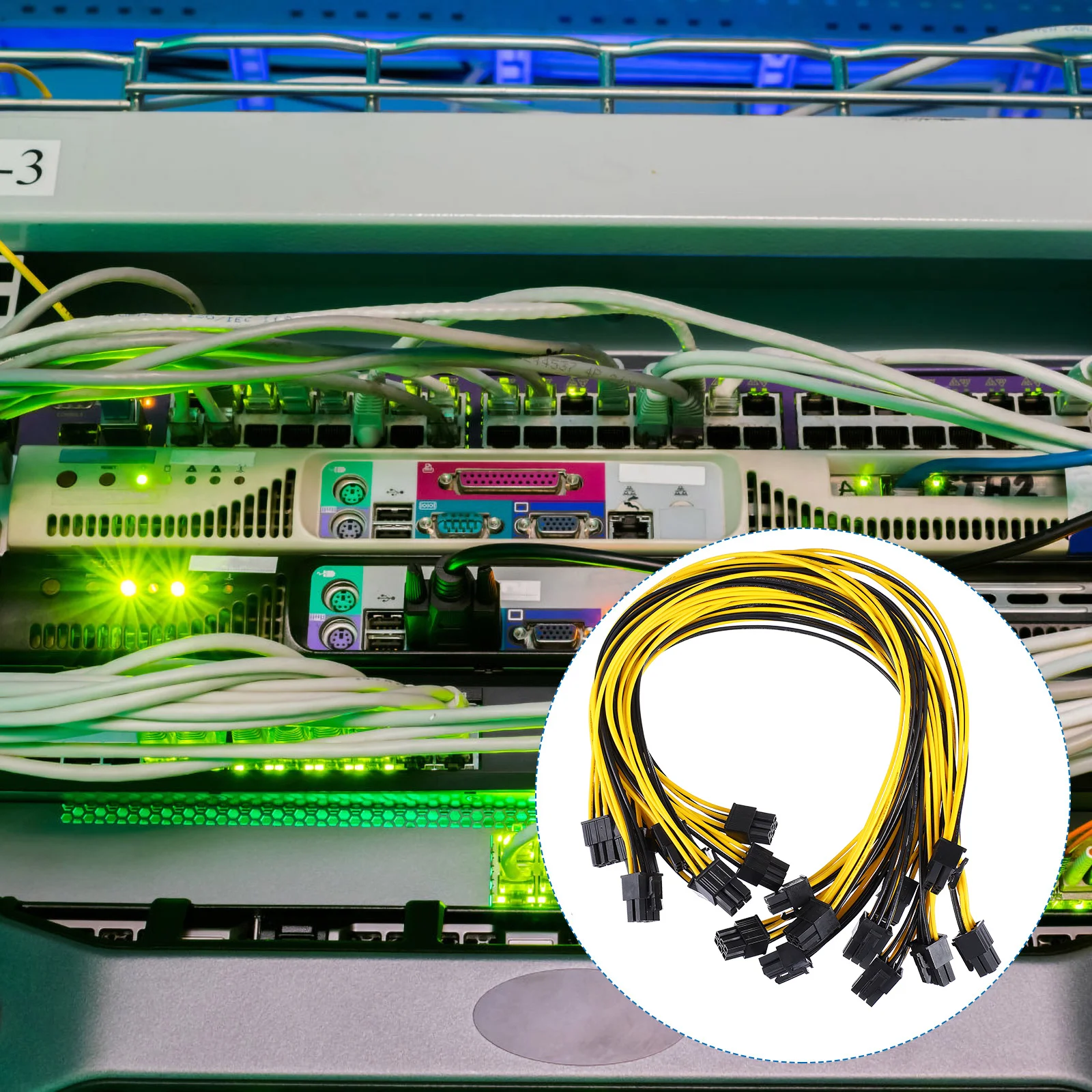 

10Pcs Graphic Power Adapter Cord 6-Pin Male to Male Extension GPU Power Cable Replacement Cable for Graphics Cards