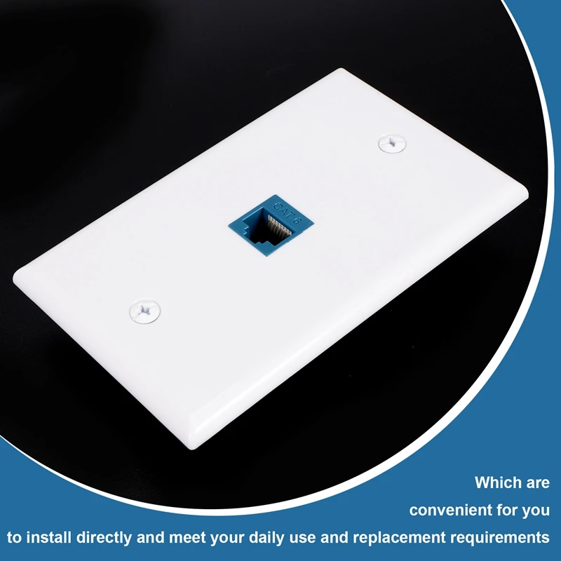 XTECH 2-Pack Ethernet Wall Plate, RJ45 Cat6 Female To Female Jack Inline Coupler Face Plates