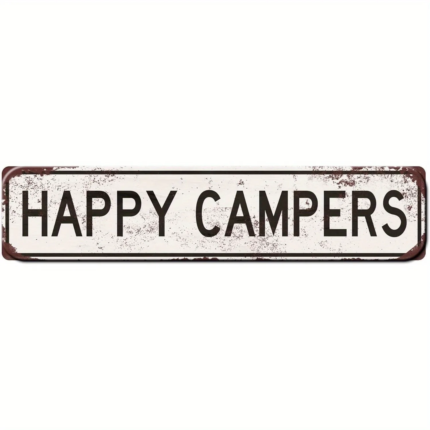 Customizable Happy Campers Plaque 2D Flat 4x16in Funny RV Camper Campsite Wall Art Decor Only Indoor Outdoor Holiday Decoration