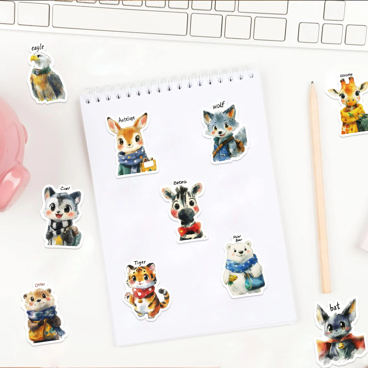 50pcs แฟนตาซีสัตว์การ์ตูนคลิปสติกเกอร์ศิลปะ Graffiti ตกแต่ง DIY สมุดภาพความงามสติกเกอร์แพ็คสําหรับขวดน้ํารถ