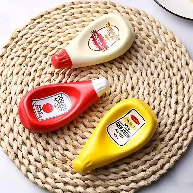 Cute Sauce Dipping Bowls Creative Ketchup Mustard Mayonnaise Wasabi Dipping Dishes Mini Sauce Plates For Sushi Dumplings Snacks