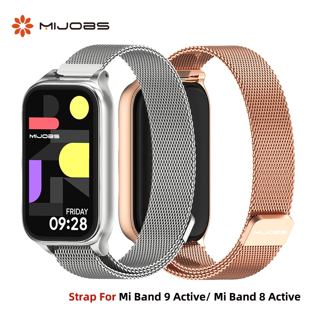 

Strap For Mi Band 9 Active Wristband for Mi Band 8 Active Stainless Steel Metal Watchband for Mi Band 9 Active Accessories