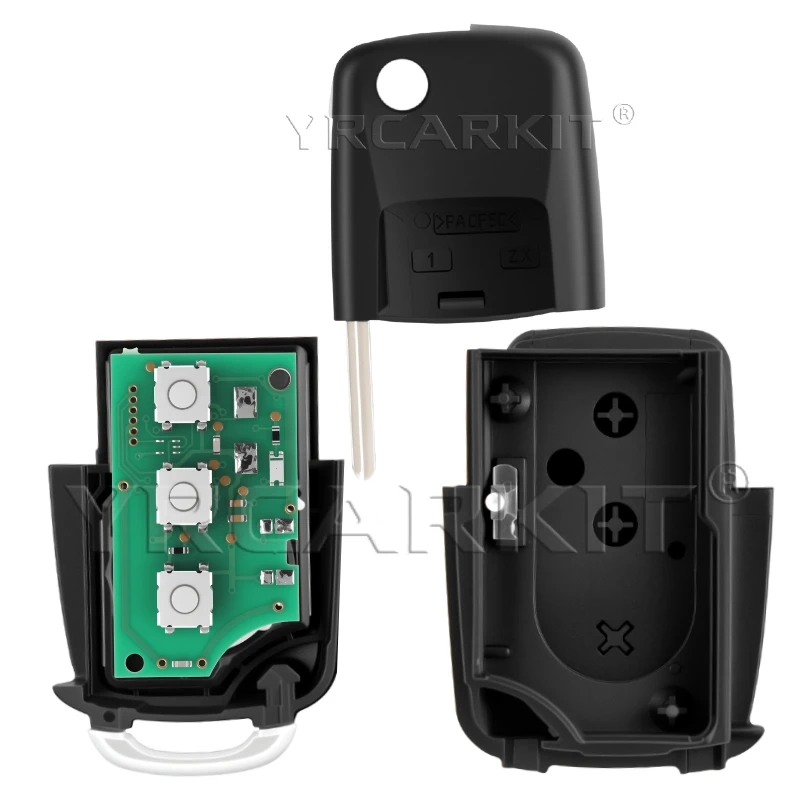 ل Volkswagen VW Fox Gol Sharan 2010 + Saveiro 2009-2012 6QE959753 بولو فليب 3 أزرار 6QE 959 753 مفتاح السيارة عن بعد فوب 434 ميجا هرتز