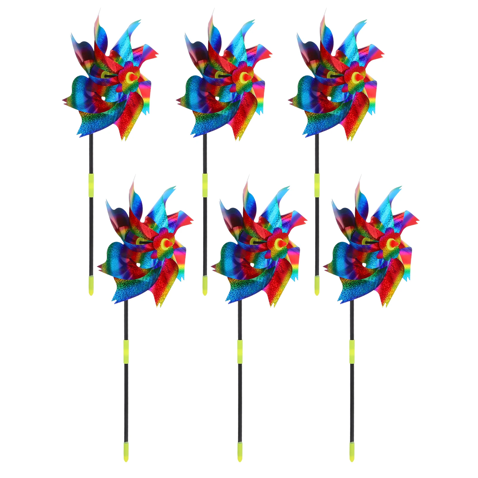 

6Pcs PVC Reflective Wind Spinners Bird Scaring Rotating Yard Decoration Garden Pinwheels Lawn Outdoor Ornament
