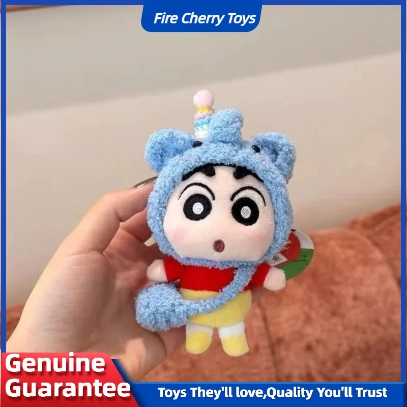 Echte Crayon Shin Chan Plüsch Puppe Schlüsselbund Kawaii Cartoon Anime Figuren Rucksack Anhänger Nette Dekorative Plüsch Schlüsselanhänger Spielzeug