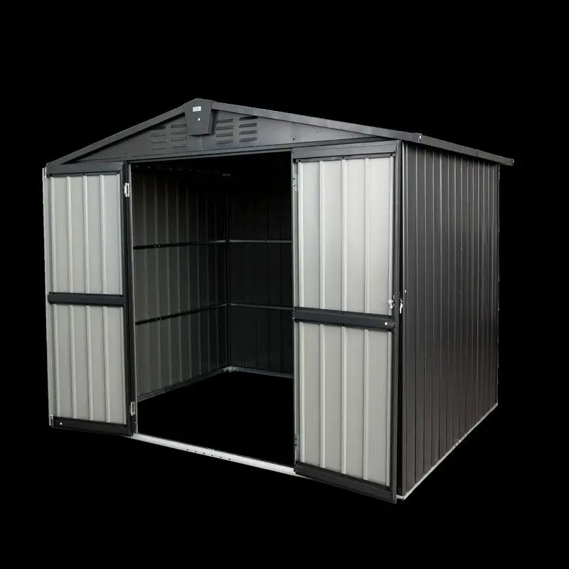 

Outdoor Storage Shed 8.2x6.2ft, Metal Garden Shed for Bikes, Trash Cans, Galvanized Steel Storage Cabinet with Lockable Door