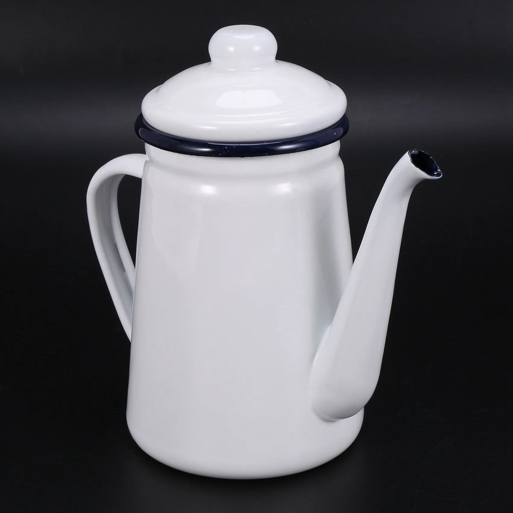 

B25B 2X 1.1L High-Grade Enamel Coffee Pot Pour Over Milk Water Jug Pitcher Barista Teapot Kettle For Gas Stove