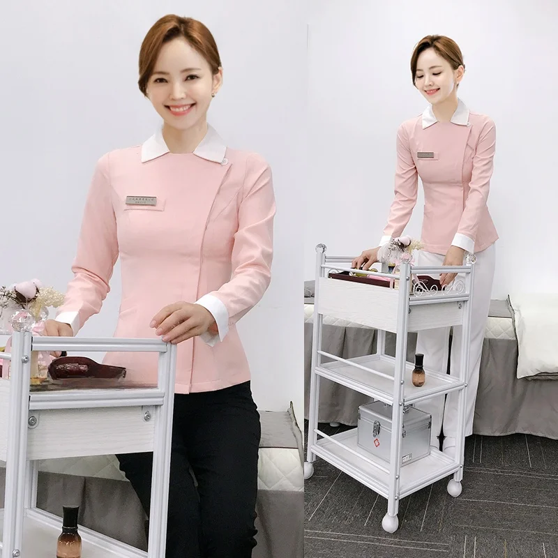 

New Style Slim Fit Autumn Work Uniform Set Long Sleeve Beauty Therapist Uniform Korean Version Plastic Surgery Medical Unifor...